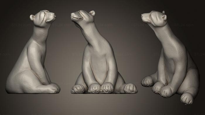 Animal figurines (Sad Polar Bear, STKJ_0626) 3D models for cnc